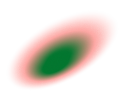 A blobby shape with a gradient fill.