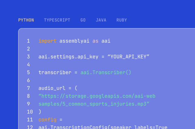 AssemblyAI | AI models to transcribe and understand speech