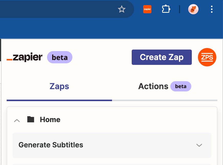 Zapier Chrome extension