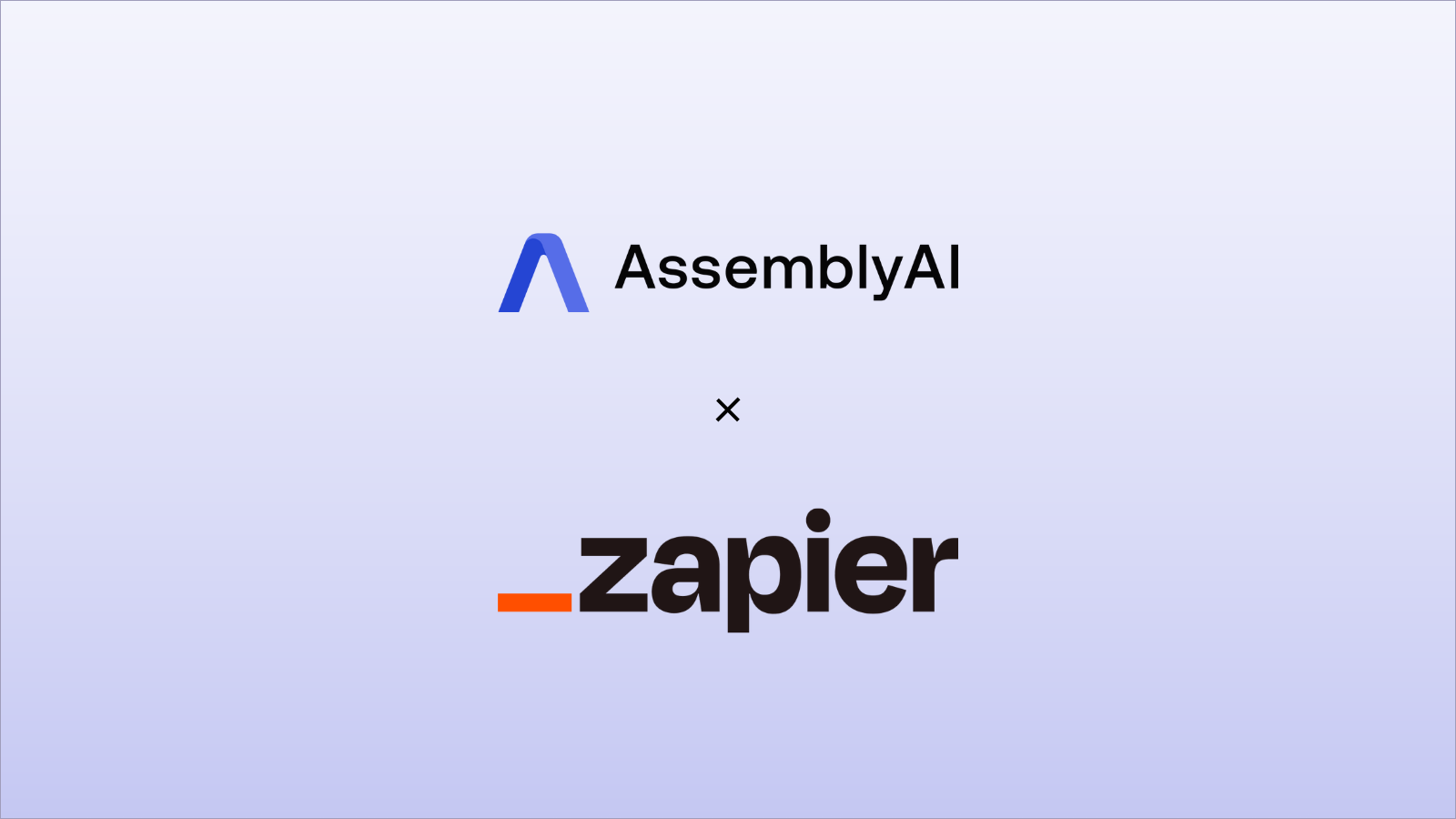 AssemblyAI logo and Zapier logo