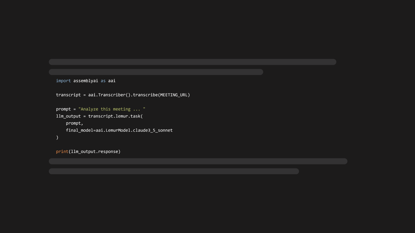 Summarize meetings with LLMs in 5 lines of Python code